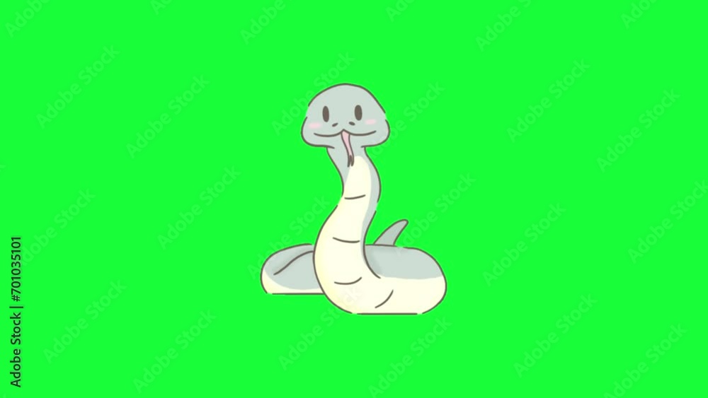 Animated Hissing Snake icon background, logo symbol, social media, green screen Animated Hissing Snake icon background, logo symbol, social media, green screen