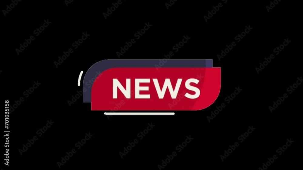 Animated news icon background, logo symbol, social media 