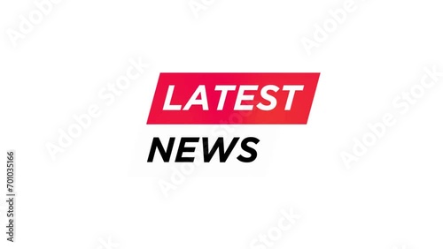 Animated latest news icon background, logo symbol, social media