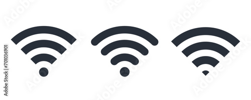 Wifi signal symbols. Wifi icon set. Wireless and wifi sign.