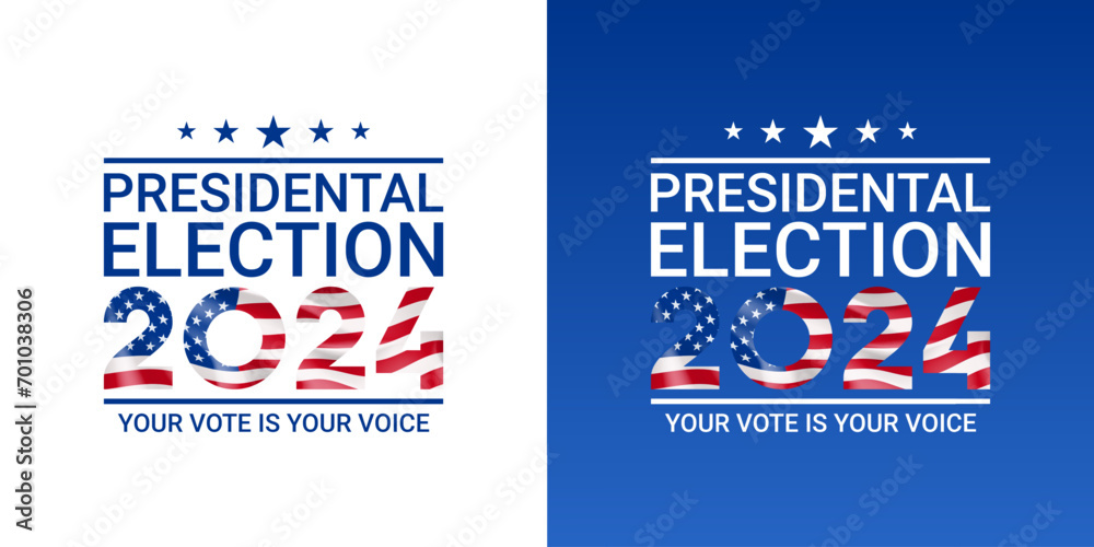 Vecteur Stock Symbol of USA Presidential election 2024. Templates of