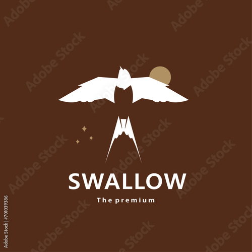 animal swallow natural logo vector icon silhouette retro hipster	