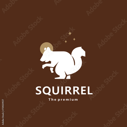 animal squirrel natural logo vector icon silhouette retro hipster	