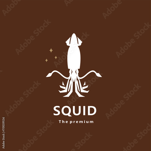 animal squid natural logo vector icon silhouette retro hipster	 photo