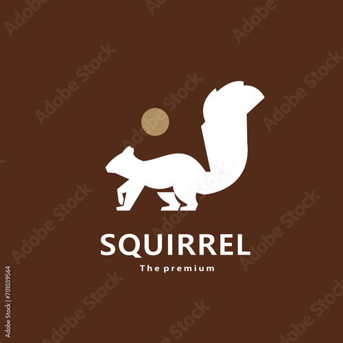 animal squirrel natural logo vector icon silhouette retro hipster	