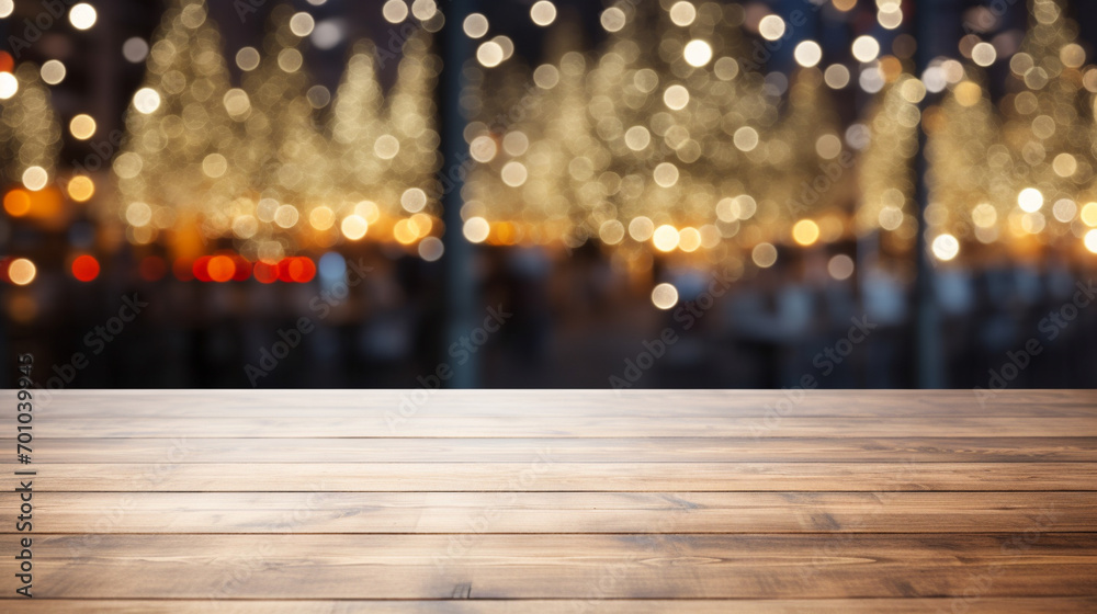 christmas lights on the table HD 8K wallpaper Stock Photographic Image 