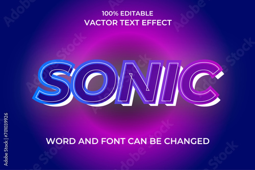 Sonic 3D Vector Text Effect Fully Editable High Quality .