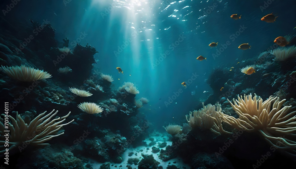 coral reef and diver coral reef and diver