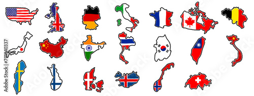 国旗イラスト　地図ver※Affinity Designer作成svgファイル	
