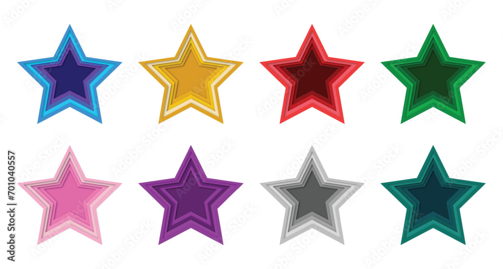 3D Star Paper Cut Element Shape, Overlap Layer, Star Shapes with Papercut Style, Vector Illustration 3D Star Paper Cut Element Shape, Overlap Layer, Star Shapes with Papercut Style, Vector Illustration