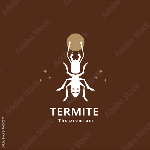 animal termite natural logo vector icon silhouette retro hipster	 photo