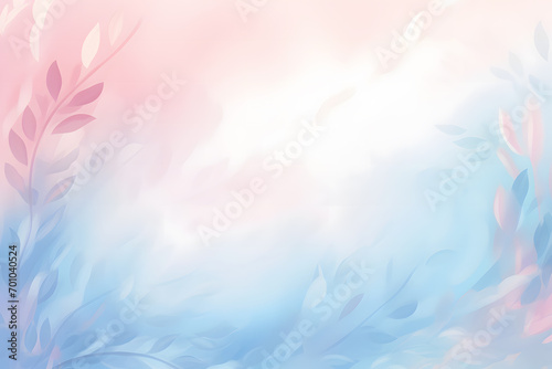 Delicate abstract spring background in blue pink tones. Neural network AI generated art
