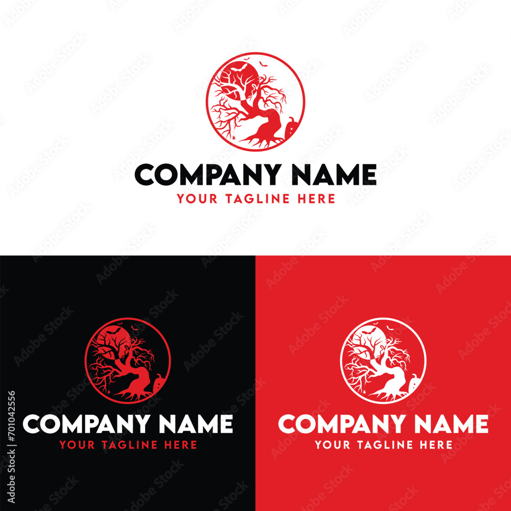 Horror Tree logo design template