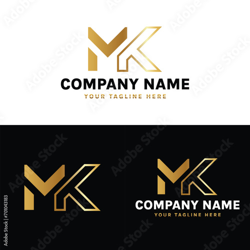Mk letter initial logo design template
