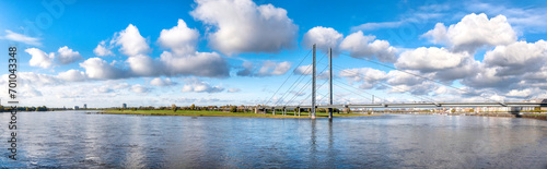 Düsseldorfer Skyline with Rheinkniebrücke (bridge), Germany © EKH-Pictures
