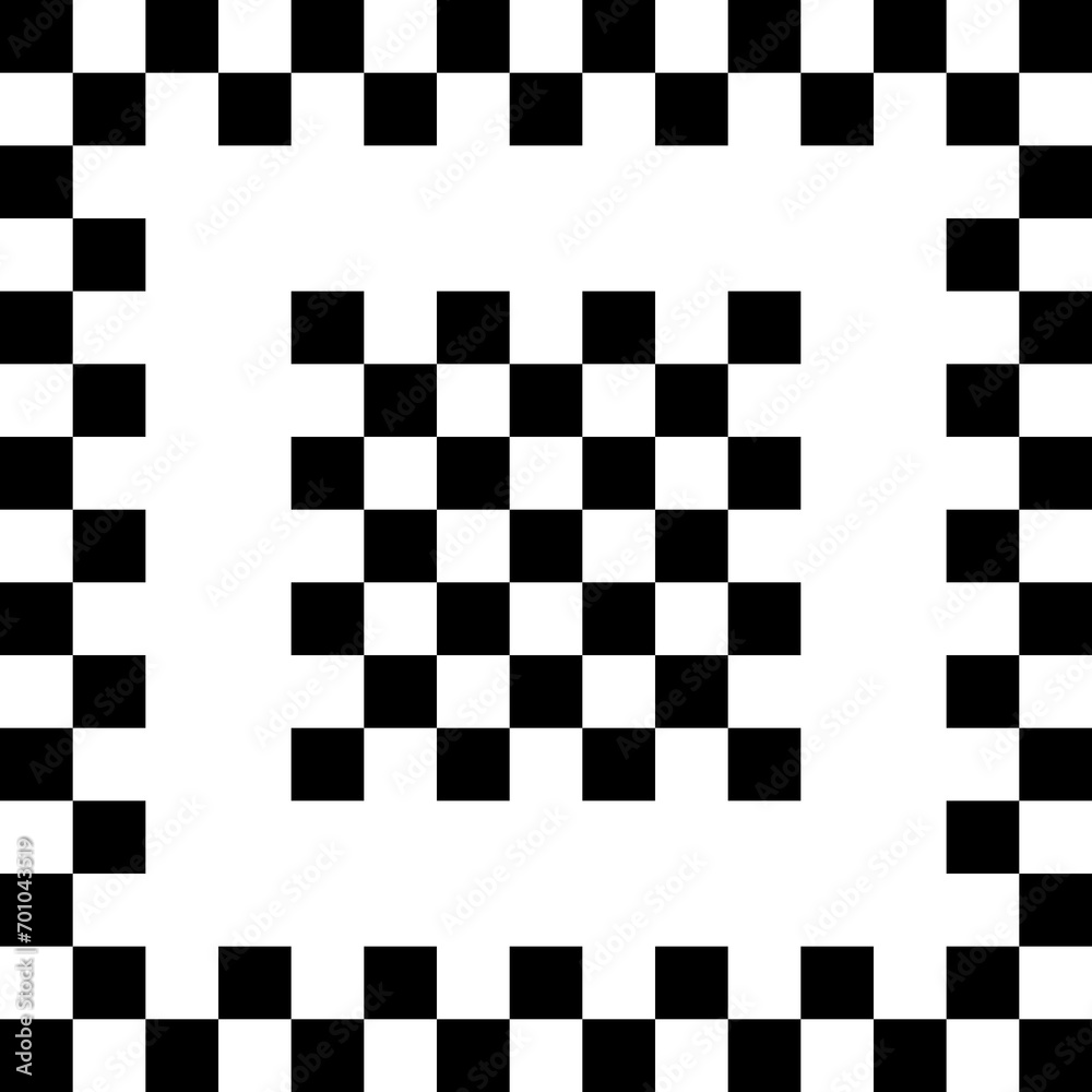 Monochrome transparent PNG of symmetrical black and white squares superimposed with a white square shape Monochrome transparent PNG of symmetrical black and white squares superimposed with a white square shape