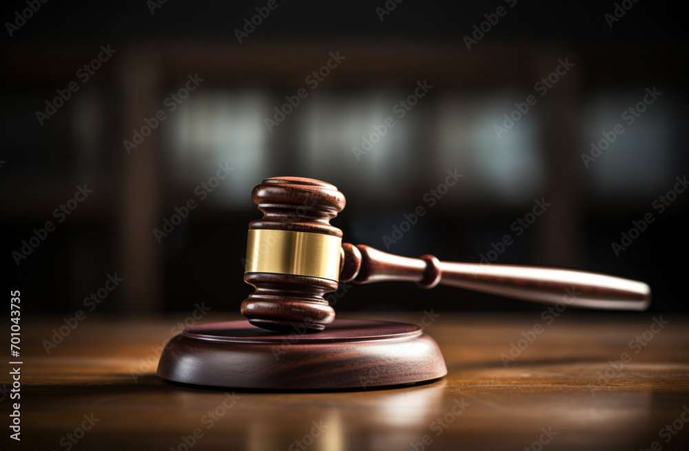 Court and justice. Judge's hammer on a wooden table against. Judges gavel on wooden desk. Law firm concept. Generative AI. Court and justice. Judge's hammer on a wooden table against. Judges gavel on wooden desk. Law firm concept. Generative AI.