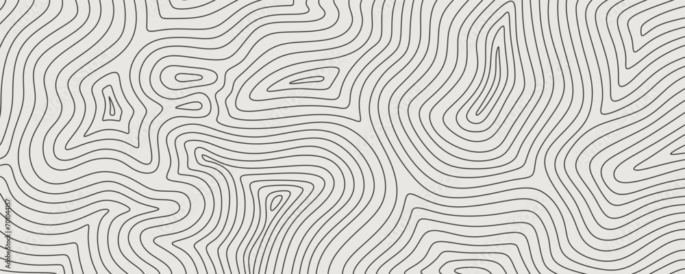 Topographic map background. Hand drawn stylized lines of geographic grid. Outline drawing freehand of topography map and geography scheme. Horizontal background or texture. Trendy pattern. Vector