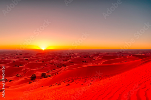 tramonto sul deserto