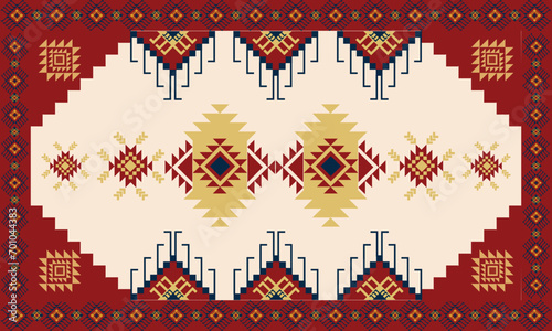 ethnic rug motif pattern vector	