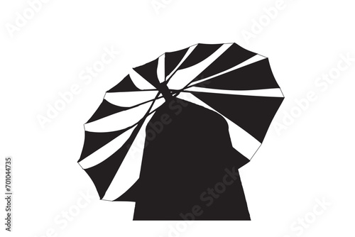 Vector wind powered flour mill. White background. 