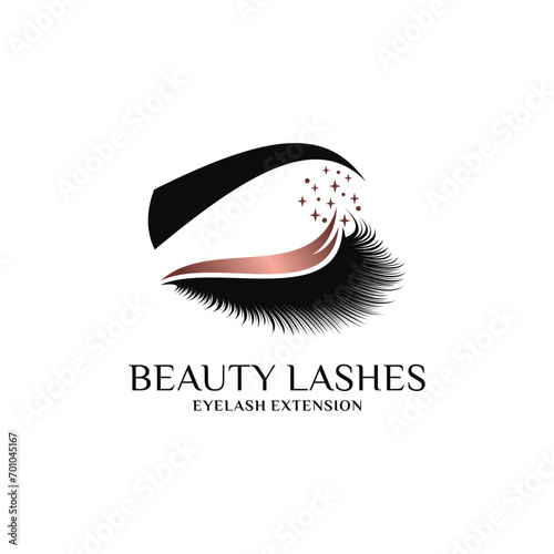 Beauty eyelash logo design for women fashion with creative concept