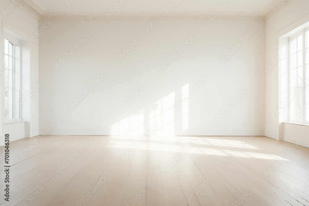 Fototapeta premium Beautiful, bright empty interior space invites with a fresh, airy ambiance