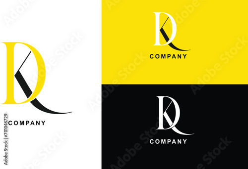 Minimal and unique DK letter logo for business and corporate identity.
