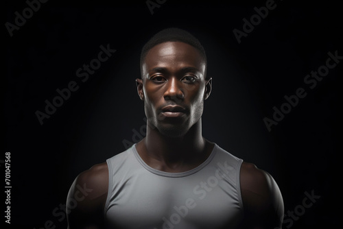 Black Male Athlete in Running Stance
