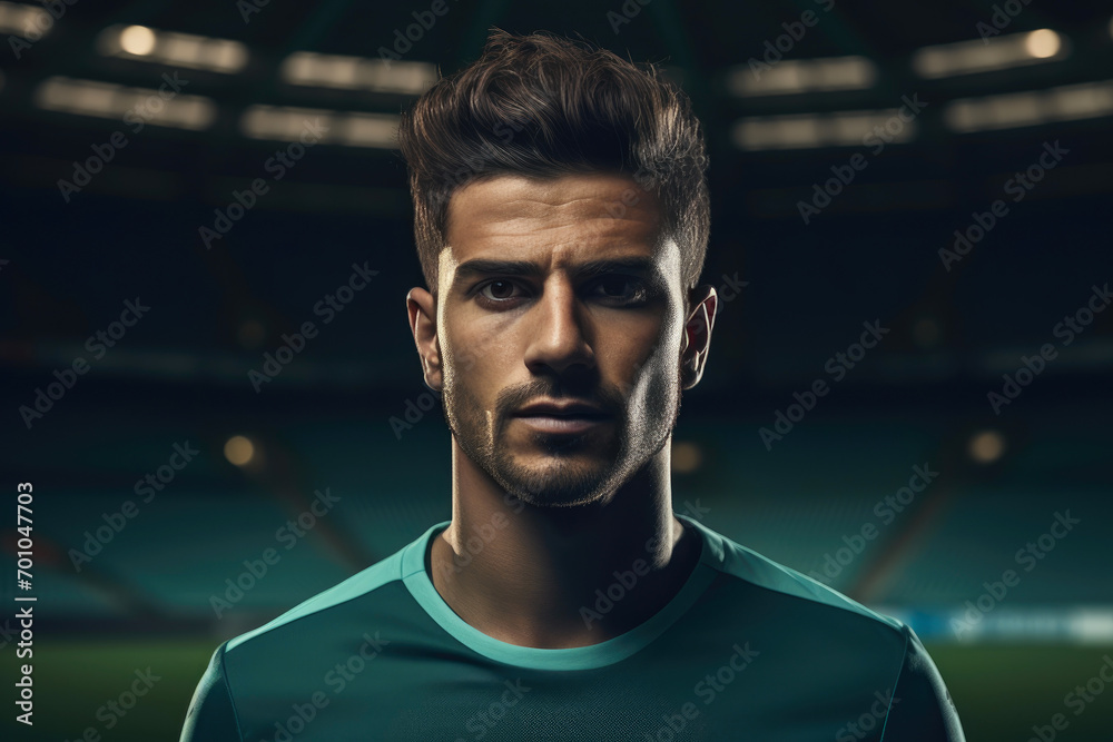 Athletic Footballer: Smiling Portrait