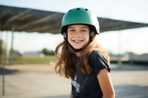 Graceful Skater Teen in Stylish Helmet © Andrii 