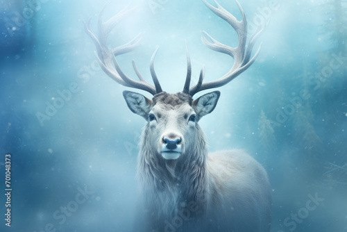 Arctic Elegance: Reindeer in Snowy Wonderland