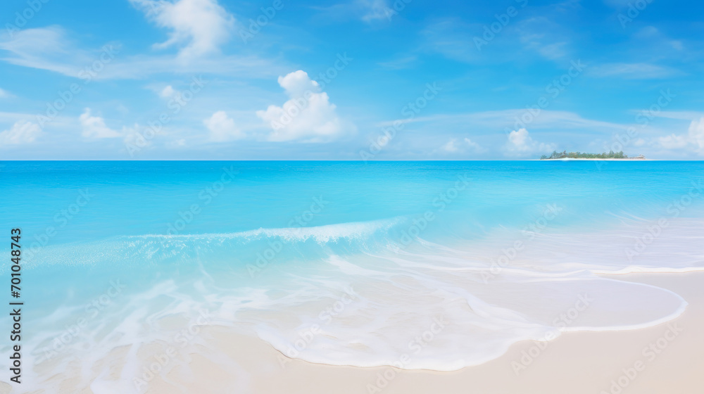 Coastal Elegance: Cyan Waters and Ivory Sands Panorama Coastal Elegance: Cyan Waters and Ivory Sands Panorama