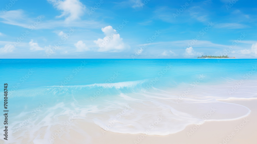 Coastal Elegance: Cyan Waters and Ivory Sands Panorama