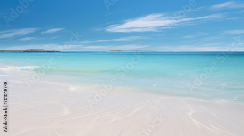 Serene Seascape: White Sands and Azure Horizons