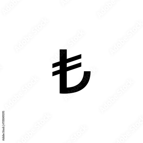 lira coin currency icon vector