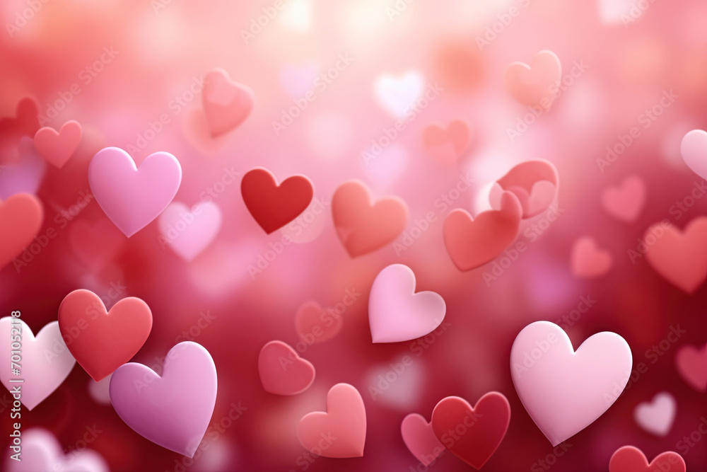 Romantic Hearts Background. Love and Passion for Valentine's Day, Watercolor, Wedding, and Women's Day Celebrations