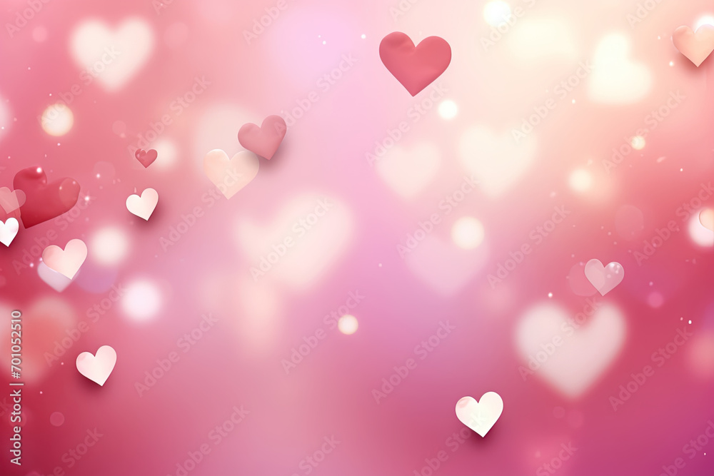 Pink Hearts Overlay on Abstract Pastel Pink Background. Smooth and Lovely Valentine's Day Illustration
