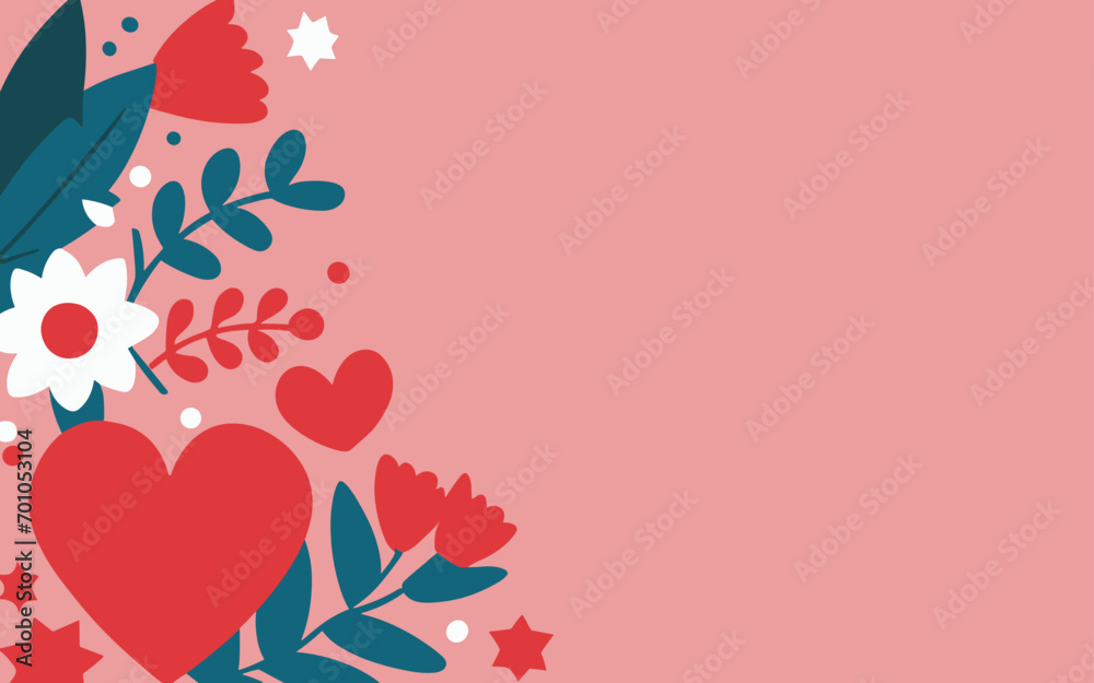 Valentine's day, women's day, spring abstract background poster with copy space. Good for postcards, email header, wallpaper, banner, events, covers, advertising, and more.