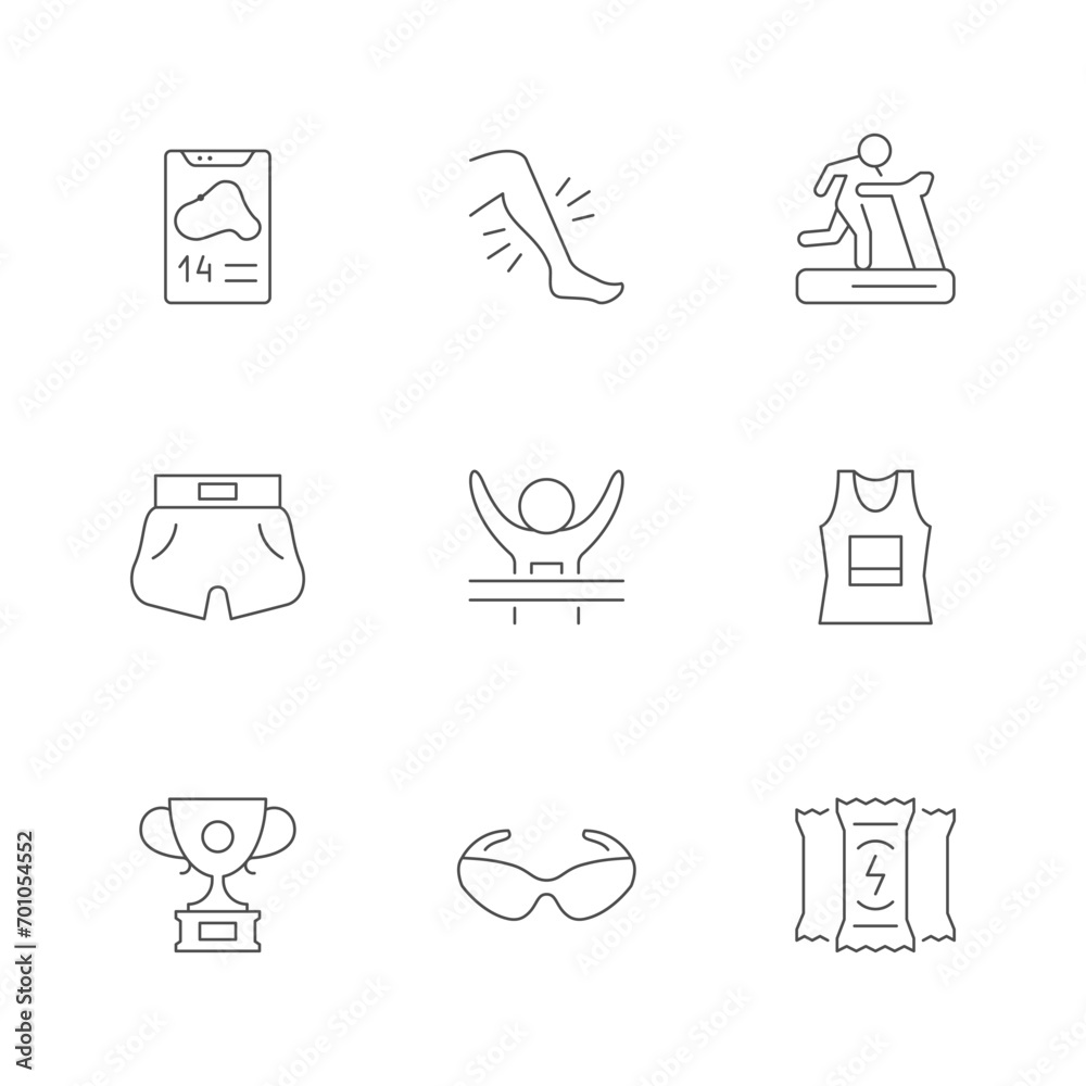 Set line icons of running Set line icons of running