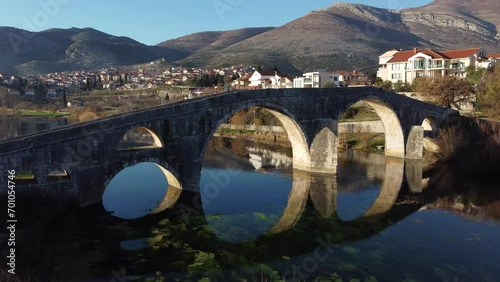 Drone video of Arslanagic Bridge in town Trebinje photo