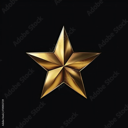 A Gold Star on a Black Background