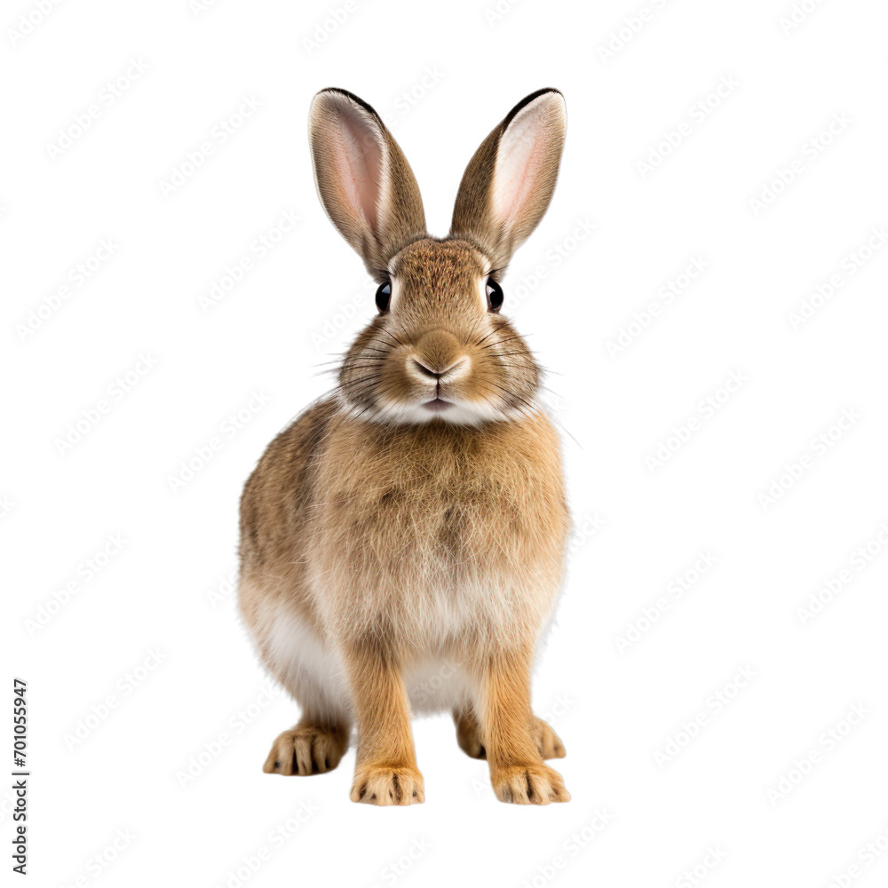 Rabbit looking forward on transparent Background Rabbit looking forward on transparent Background