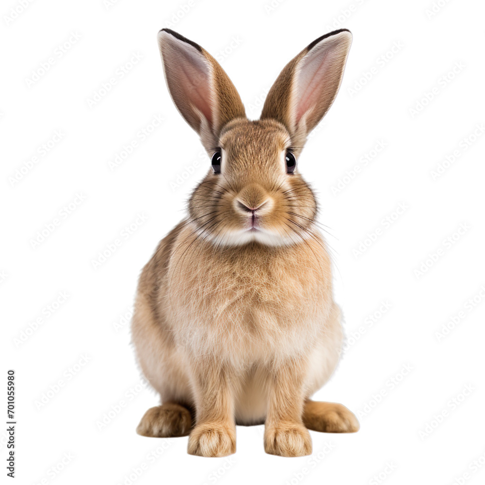 Rabbit looking forward on transparent Background Rabbit looking forward on transparent Background