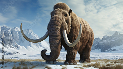 Mammoth, an ancient animal that lived in the Ice Age. photo
