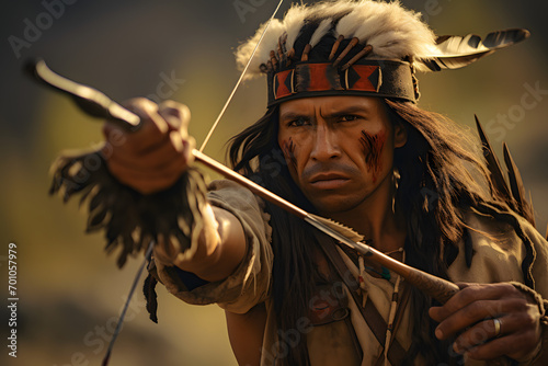 indigenous an with a bow, native american, indigenous people