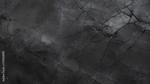 Black stone grunge background, dark grey rock texture with cracks, cracked concrete 3D texture, natural slate texture with pattern,  photo
