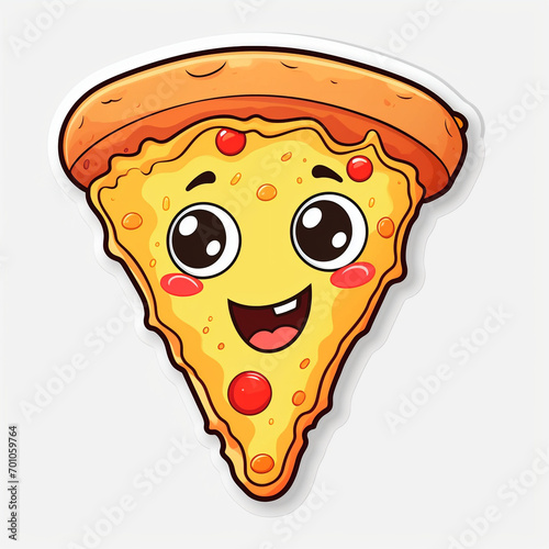 cute pizza slice cartoon sticke