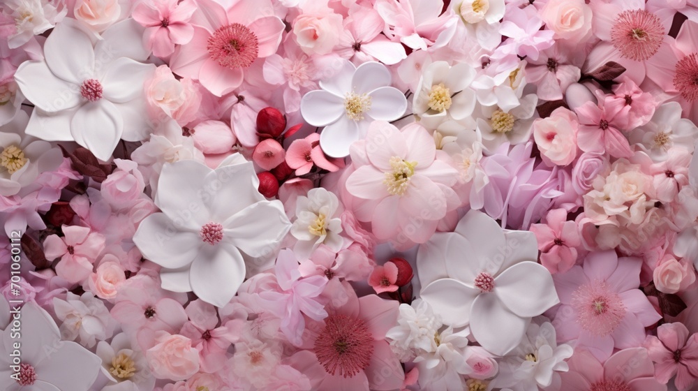 a delicate mix of blossoms creating a picturesque floral background.