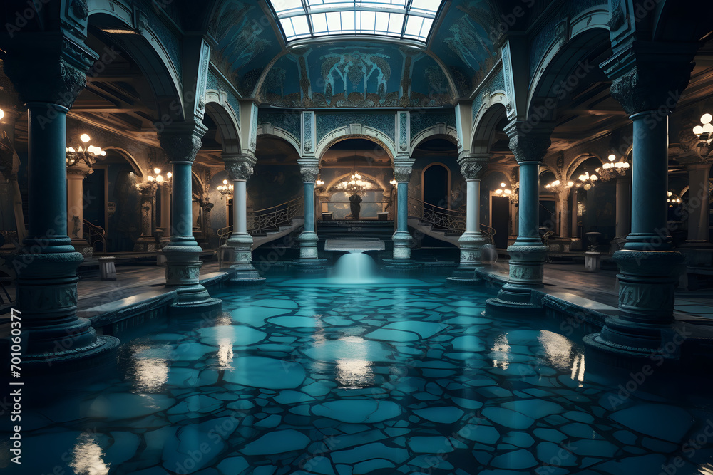 Roman bath, ancient roman spa, swimming, beautiful swimming pool, spa pool, realx